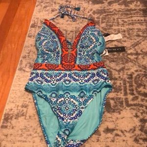 NWT boho La Blanca one piece bathing suit